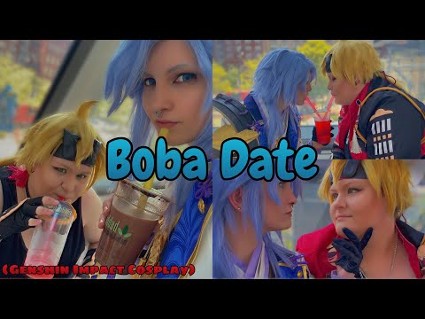 Thoma and Ayato Boba Date (Genshin Impact Cosplay Vlog)