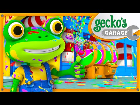 Rainbow Splashh Photoshoot! 🌈 | Gecko's Garage | Kids Cartoons & Nursery Rhymes | Moonbug Kids