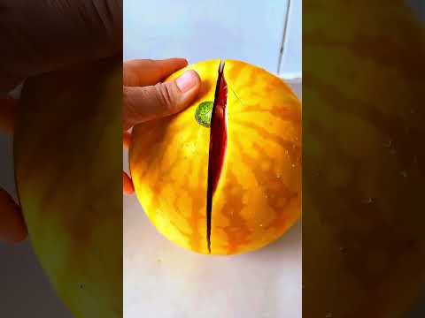 Yellow water melon 🍈  ~ mini wood toy - woodworking art skill / wood / hand crafts / #shorts