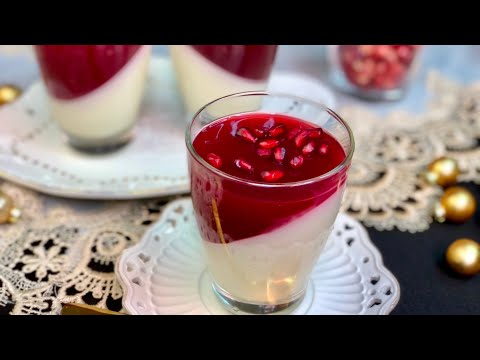 PANNA COTTA ALLA VANIGLIA CON GELATINA AL MELOGRANO