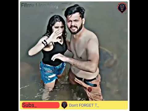 💥A girl and a boy are taking a bath in a river💯and some boys are🤣flying a drone camera towards them