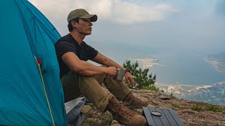 바다 조망의 절벽에서 홀로 하룻밤 [ 솔로 캠핑 ]