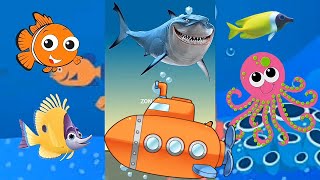 Animals Sea show under seaworld | Baby Shark Dolphin octopus | Nursery rhymes kids song family