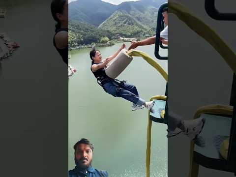 bungee jump ❤️ with beautiful place #adventure #trending #love #bungee