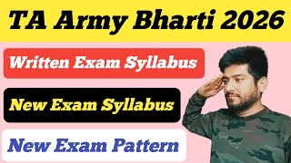 TA Army New Exam Syllabus 2026 ll Territorial Army Written Exam Syllabus 2026 ll Exam Pattern 