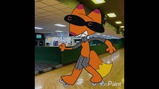 mecha fox having fun at the skate park