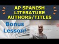 Identifying Key Authors and Works for AP Spanish Literature