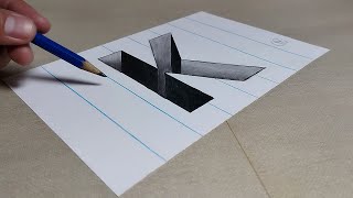 ⭐ Como Hacer Dibujos en 3D | Como dibujar LETRA K 3D ARTE