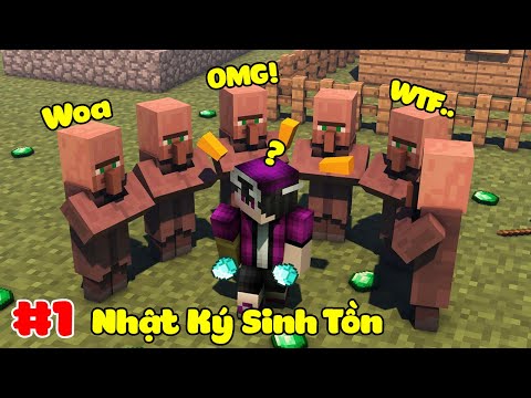 MINECRAFT NHẬT KÝ SINH TỒN (NGÀY1)| TÌM THẤY DÂN LÀNG "SIÊU GIÀU" VÀ ĐÀO QUẶNG KIM CƯƠNG ĐẦU TIÊN