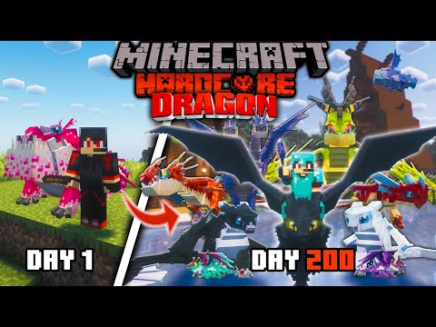 ไวกิ้งพิชิตมังกร🐲🗡️!! กับการเอาชีวิตรอด 200 วัน ใน Minecraft Hardcore!!(ตอนเดียวจบ)