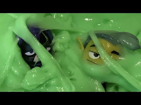 BBRAE Beast Boy and Raven Jump into Green SLIME Teen Titans GO!