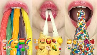 asmr 2HOUR EMOJI FOOD CHALLENGE MUKBANG (SATISFYING & RELAXING) 2시간 이모지 먹방 모음집 eating sounds