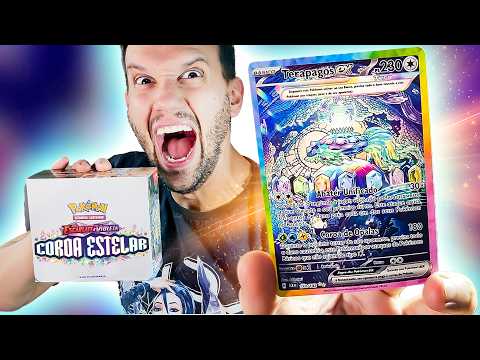 TIREI A CARTA MAIS RARA DE COROA ESTELAR! MELHOR BOOSTER BOX! | CAPITÃO HUNTER CARTAS POKEMON TCG