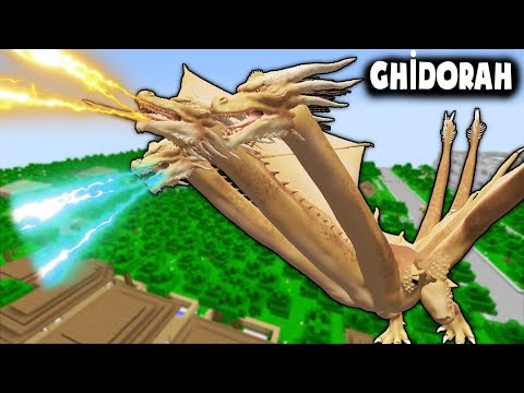 KİNG GHİDORAH GODZİLLA İÇİN ŞEHRİMİZE GELDİ 😱 - Minecraft