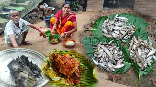 Small Fish Patra Poda Recipe |Small Fish eating|
