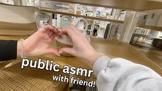 asmr in public with a friend! (fast + layered tapping in a store)