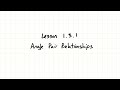 Exploring Angle Pair Relationships