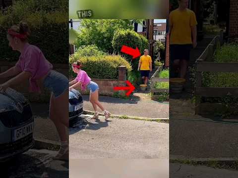 She was cleaning the car when he did this 😱