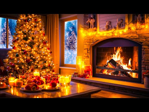 Beautiful Christmas Ambience &#127877;&#127876; Relaxing Christmas Music Fireplace &#128293; Christmas Fireplace Background
