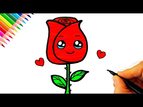 Çok Kolay Gül Çizimi 🌹 Gül Resmi Nasıl Çizilir? -  How To Draw a Rose Easy - Kolay Gül Resmi Çizimi