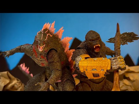 GODZILLA X KONG Best moments epic battle stop motion
