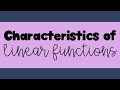 Identifying Key Features of Linear Functions