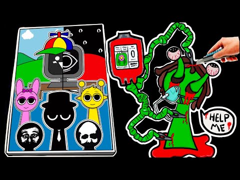 👽 Paper DIY 👽 Making INCREDIBOX SPRUNKI Game Book📚 ➕ VINERIA Squishy Surgery