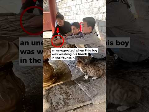 An Unexpected When this boy was washing his hands