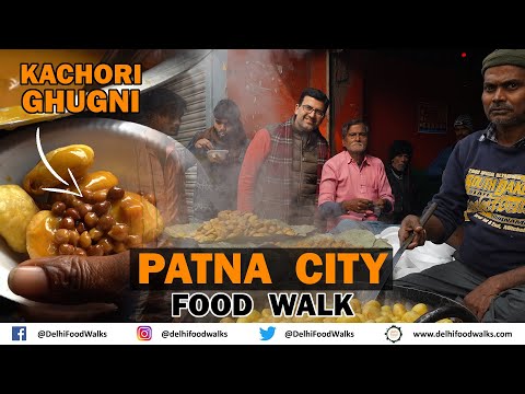 Patna CITY FOOD Walk I PATNA SAHIB DARSHAN & LANGAR + Kachori GHUGNI with Kachri + Imarti + LAKHTO