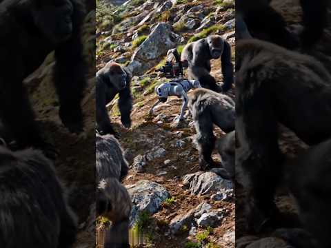 First time ⏲️ robot vs dangerous 😳 ☠️ gorillas