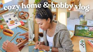 home & hobby vlog🧺 trying a new craft, a new recipe, & a new book!