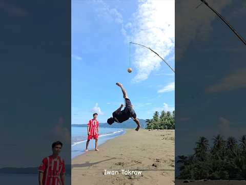 Tendangan indah pemain kampung 😳#spike #sepaktakraw #Rollspike