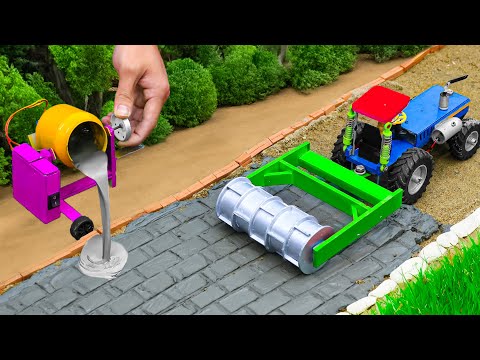 Diy tractor making asphalt road new technology | Construction Vehicles, Concrete Rotor