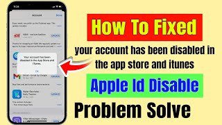 Fixed✅Your account has been disabled in the app store and itunes problem | Apple I'd disable problem