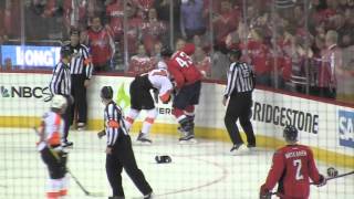 Wilson vs Simmonds fight, Caps vs Flyers, Game 1, 4/14/2016
