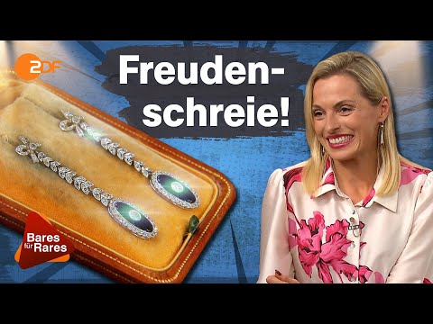 Jubel um Juwelen: Lisa schreit vor Freude wegen antiker Hängeohrringe aus Platin | Bares für Rares