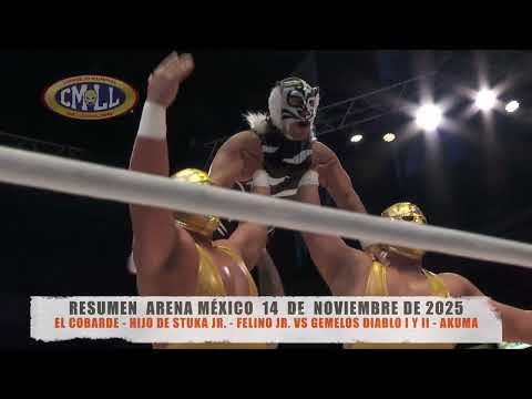 CMLL-EL COBARDE-HIJO DE STUKA JR.-FELINO JR. VS GEMELOS DIAB...