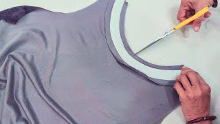 Make a boat neck with samosa lace cutting and stitching