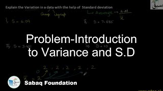 Problem on Introduction to Variance & S.D