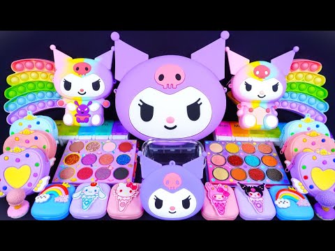 "Kuromi" Slime. Mixing Makeup into clear slime! 🌈ASMR🌈 #satisfying #슬라임 (608)