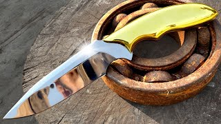 Turning a Rusty Bearing into Shiny but Razor Sharp COMBAT KNIFE