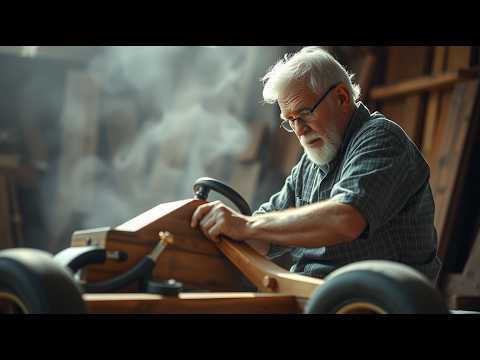 70-Year-Old Capenter Builds a Wooden Go Kart Speed Back to Youth