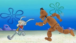 Squidward Runs Away from Freddy Fazbear