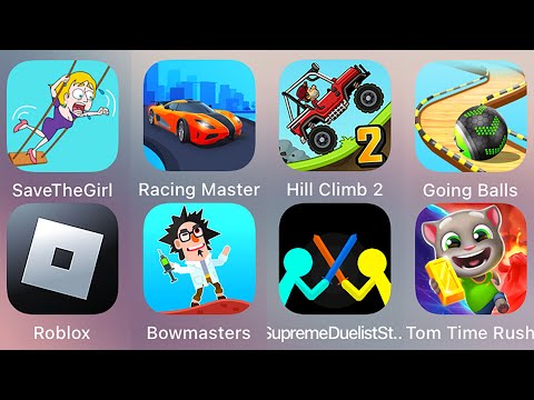 Roblox,Tom Time Rush,Save The Girl,Race Master,Bowmasters,Supreme Duelist,Going Balls,Hill Climb 2