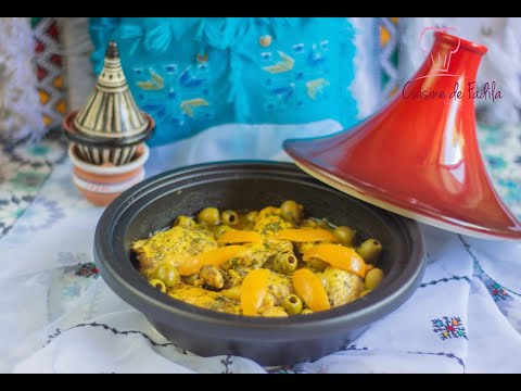 Tajine de poulet aux olives et citron confit