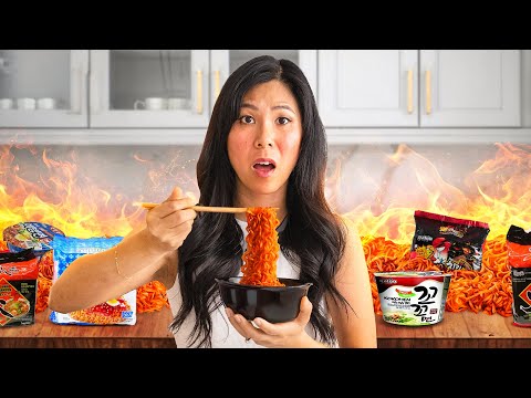 Eating the World's SPICIEST Noodles 🔥 Korean Noodle Challenge