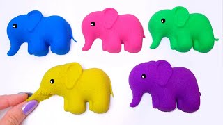 Satisfying Video l DIY How to make Elephants WITH Kinetic Sand Cutting ASMR