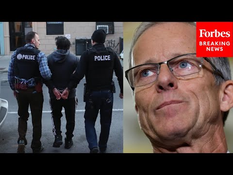 YouTube video thumbnail: John Thune Calls For End To Local Law Enforcement 'Refusing To Cooperate' With ICE Operations
