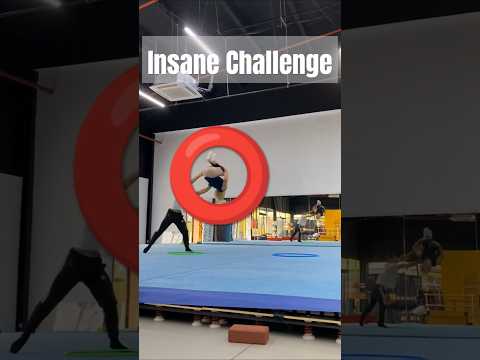 Insane Challenge | Backflip through the hoop #fail #shorts #fitness #acrobatics #challenge #gym