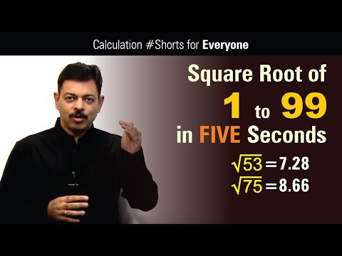 Square Root of 1 to 99 in 5 seconds #shorts